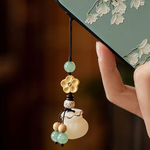 New Chinese style handmade bodhi money bag mobile phone chain pendant couple car keychain lucky bag bag hanging accessories lucky bag live buckle