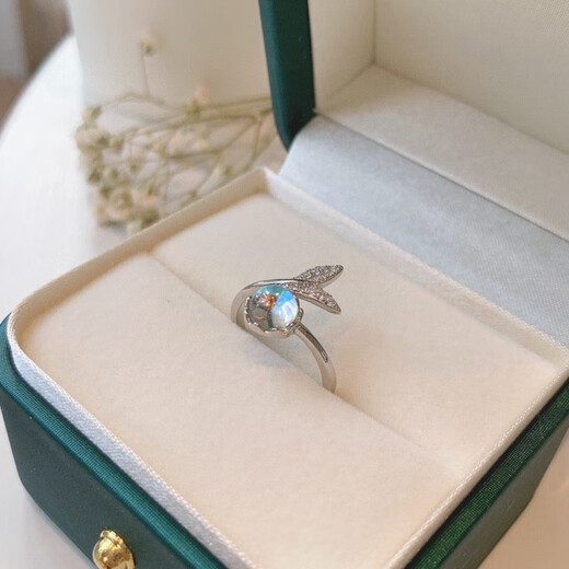 RSRDDY Old Phoenix 999 sterling silver moonstone mermaid bracelet for women 2025 new niche design bracelet bestie bracelet moonlight stone mermaid bracelet (two besties outfit) Lao Fengxiang same style