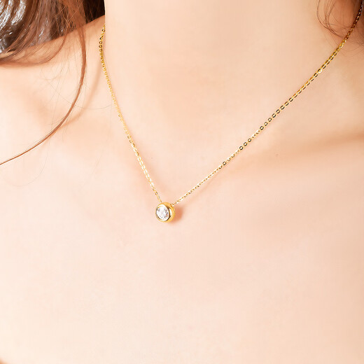 VZZS 18k gold platinum soaked IGI artificially cultivated diamond pendant 50 points 30 points single diamond platinum clavicle necklace without chain D VVS1/very slightly NGIC+platinum PT950+20 points