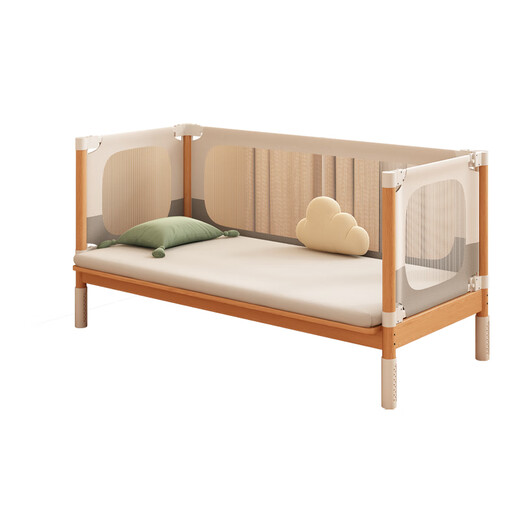 Juelebang mother and baby special beech spliced bed anti-fall safety guardrail bed fence block widened bedside baby children's bed single bed 150*60 upgraded thickening and widening safety fence