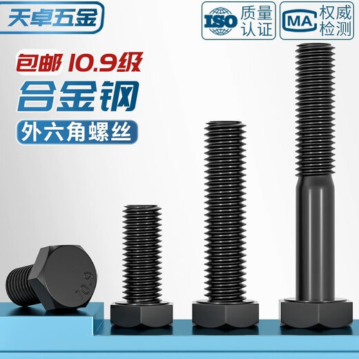 Tianzhuo Hardware M6-M64 10.9 level external hexagonal screw high strength bolt extension screw M8M10M12M14M16M18mm M27*100 1 piece