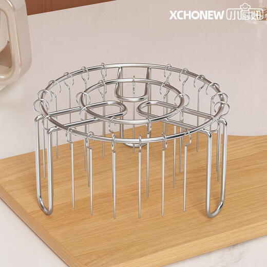 Enshousu air fryer grill household oven hob rack 304 stainless steel flip-free vertical barbecue skewers 25-pin 304 stainless steel skewers