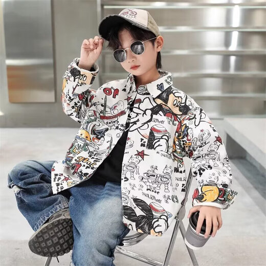 Children's clothing boys' shirts 2025 new spring and autumn models for middle and large children autumn handsome autumn shirts boys long-sleeved trendy white 160