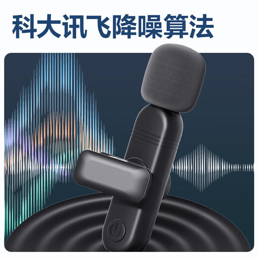 Deli Wireless Lavalier Mic Noise Canceling Radio Mic Mobile Phone Video Audio Recording Anchor Live Broadcast Outdoor Shooting One to Two Android Apple Professional Single and Double Recording Mic Wireless Double Radio One to Two/Android and Apple Universal/Type-C Interface
