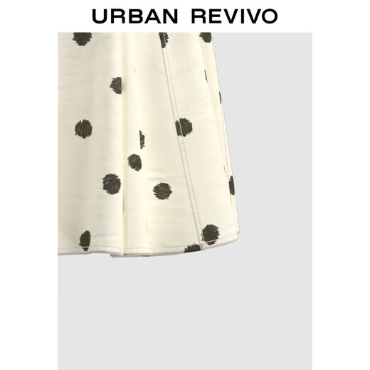 Ur Valentine's Valentine's 2025 Autumn New Women's Retro Polka Polka Polka Vestido de cintura sin mangas Uyl750120 Beige White Print S