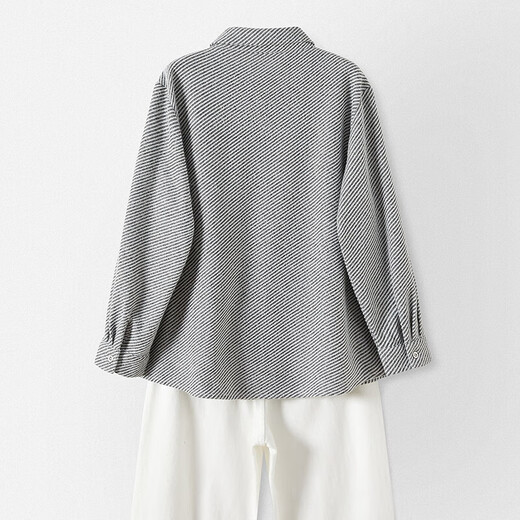 She pool contrasting twill long-sleeved shirt women's 2026 spring new POLO collar warm commuting shirt