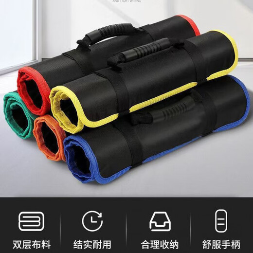 Vinoa Roll Tool Bag Pliers Screwdriver Wrench Storage Bag Multi-jack Storage Portable Outgoing Work Bag Black Thickened Reinforced Upgraded Model (Tools Not Included)