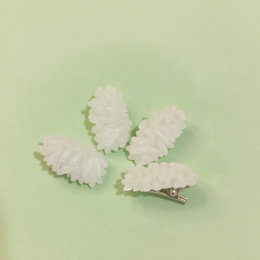 ins仿真米饭发夹搞怪米粒鸭嘴夹趣味学生边夹刘海夹创意饭团发卡 米饭发夹2件