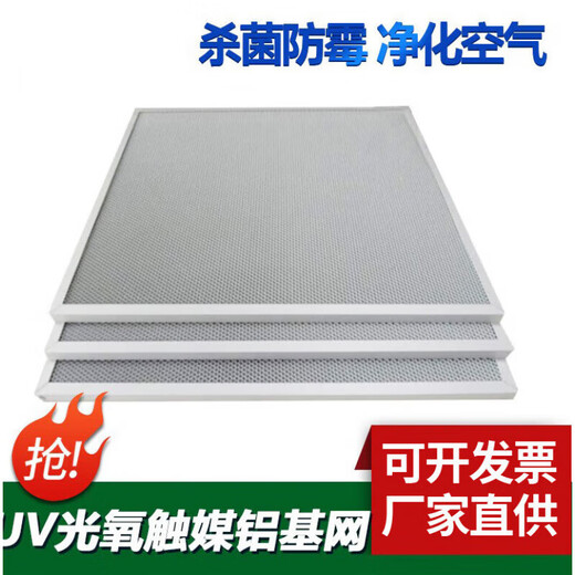 ZKHEUV光氧设备专用铝基网二氧化钛纳米催化板铝基蜂窝光触媒过滤网 995mm*695mm*10厚