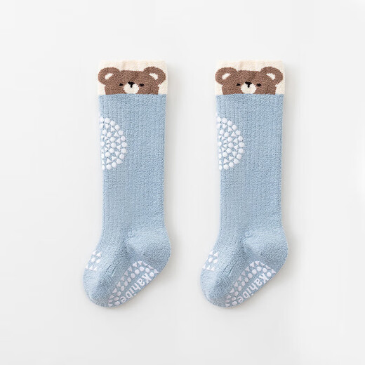 Autumn and winter thickened baby stockings, baby socks, children's over-the-knee socks, class A stockings, non-slip toddler floor socks, orange koala, 1-3 years old, M size, 1-3 years old