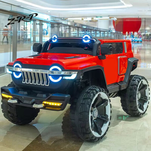 Z-R-P children's electric car small off-road vehicle male and female baby birthday gift remote control toy car small tank white + luminous wheel + 12V14 leather seat + soft wheel