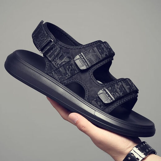Rankdavey Light Luxury High-Ald Brand Sandals for Men 2025 Summer Soft Sole Sports Beach Zapatos para adolescentes y estudiantes Off Black 6187 Versión actualizada 38 Sports Sports tamaño estándar Tamaño