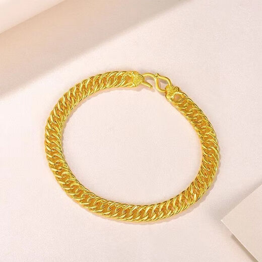 
KZD Old Phoenix 9999 Soft Gold Real Gold Bracelet Men and Women Fashion Solid Gold Horse Whip Boss Chain Wide Face Gift Gold 9 Boss Bracelet 18 grams Original price 13,968 yuan