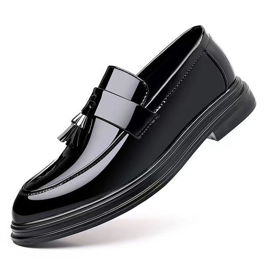 Chaussures en cuir Cartelo Nouvelles chaussures à semelle douce pour hommes Chaussures en cuir masculin un pied Patent en cuir chaussures Business Casual Work Shoes Men Black_9926 38 _UNE TAILLE plus grande