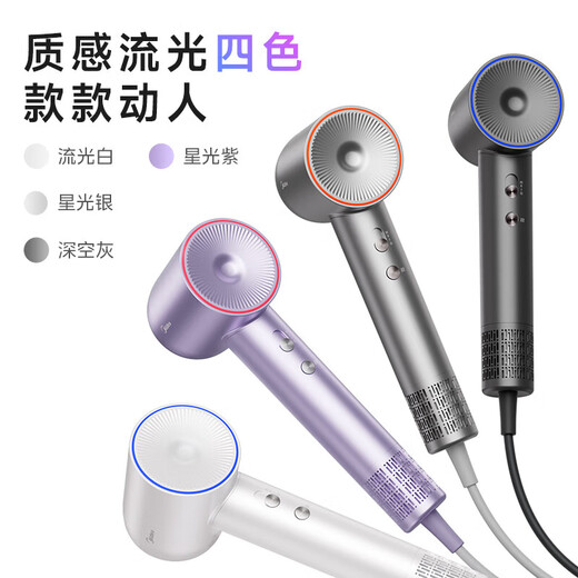 Midea hair dryer household high-speed hair dryer high-power sterilization, head mite removal, hair care, no damage to hair, strong wind, quick drying, portable student boyfriend and girlfriend birthday holiday New Year's Day gift, 110,000 rpm + 3.9 billion plasma, streamer white