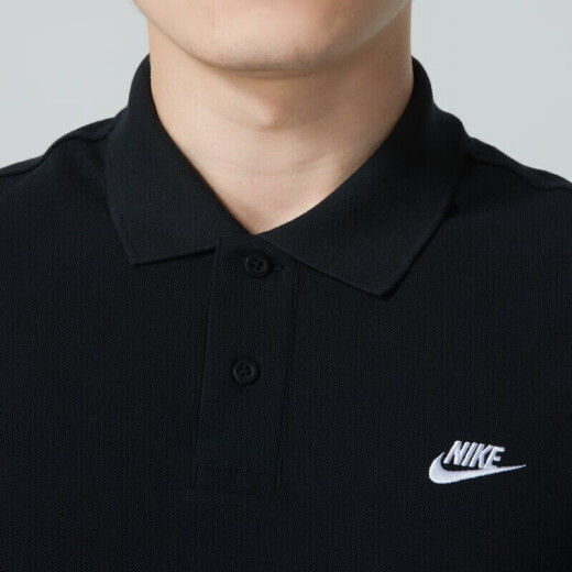 耐克（NIKE）短袖T恤男装夏季新款运动服跑步健身训练针织透气翻领POLO衫 FN3895-010刺绣LOGO/纯棉 S