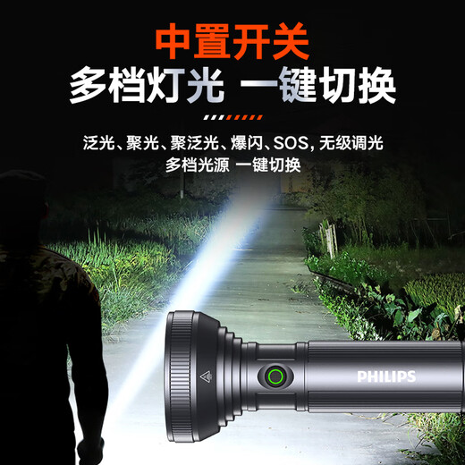 
() Flashlight, bright, long, continuous, home small military outdoor [SFL6168] Small and portable 14500LX
