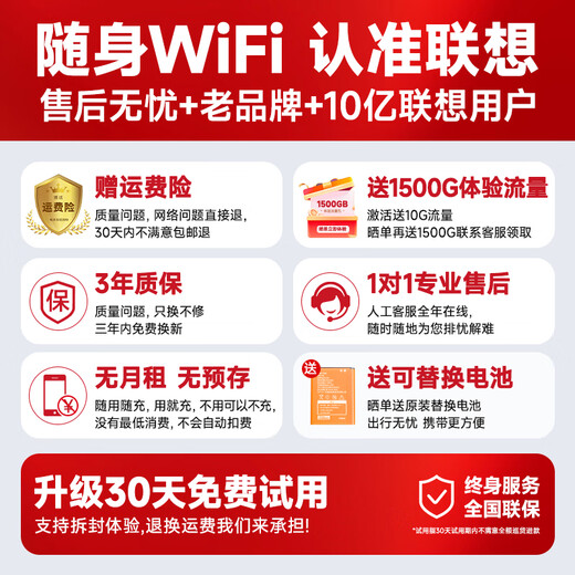 Lenovo portátil wifi6 acceso inalámbrico a Internet móvil compatible con equipos 5G/4G enrutador red dual sin tarjeta red de tráfico ilimitado universal portátil nacional modelo 2025