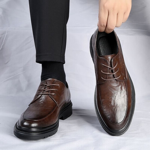 Cartelo Herrenschuhe neue Herren Herbst Business Herren formelle Verschleiß atmungsmaschiger weicher Lederschuhe Britische Softleder Casual Bräutigam heiraten 9903 Black Basic Model 38
