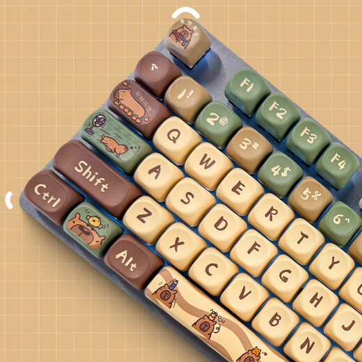罗技（Logitech）K845机械键盘背光有线键盘 游戏电竞键盘 茶青红轴键盘DIY键帽 办公游戏键鼠套装 全尺寸104键盘 K845-卡皮巴拉键帽 青轴