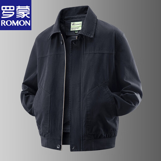 ROMON 2025 Spring and Autumn Dad Casual Jacket Men's Korean Style Business High-Quality Handsome Loose Middle-aged Lapel Trendy Jacket Brown 2XL