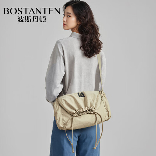 波斯丹顿（BOSTANTEN）尖耳萌魔包女生单肩斜挎泡芙饺子包男ins日韩系旅行休闲 卡其【防泼水面料___由轻出行】