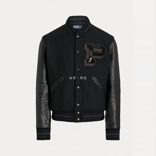 Polo Ralph Lauren spot leather sleeve badge wool baseball jacket leather jacket men's Polo Ralph Lauren/Ralph Lauren spot A49 S