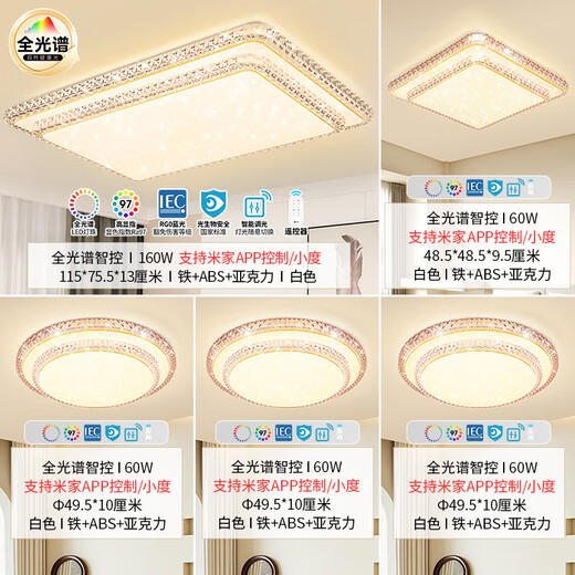 NVC full spectrum eye protection ceiling lamp living room lamp simple smart LED lighting fixture large size Biyue S free installation