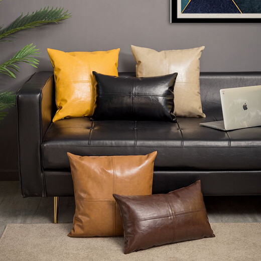 Luxury Luxury Blocking Huile Cire d'oreiller en cuir canapé canapé-coussin