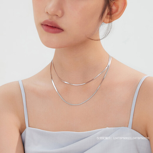 Lukfook Jewelry Cheng Yi same style platinum 950 snake bone chain platinum necklace gift chain price L04TBPN0020 43cm-7.26g (including labor cost 603 yuan)