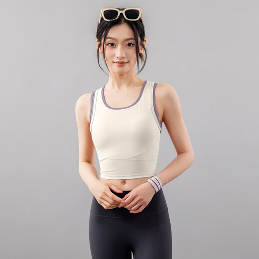 VFU new high-intensity shock-proof sports bra new style yoga vest with chest pad for women Pilates running blue S recommended (85-98Jin Jin equals 0.5kg)