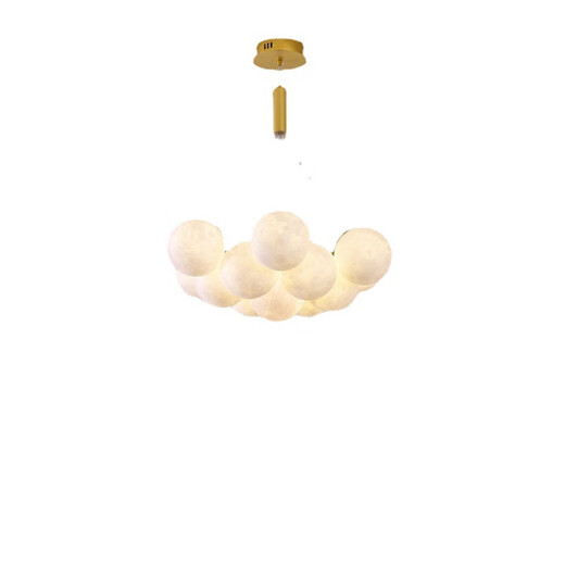 Nordic Simple Wohnzimmer Internet Prominente Beleuchtung Creme im Schlafzimmer Restaurant Planet Kronleuchter Zhongshan Home Dekoration Mondlampe 9734-schwarz 7-köpfige dreifarbige helle Ballkugel