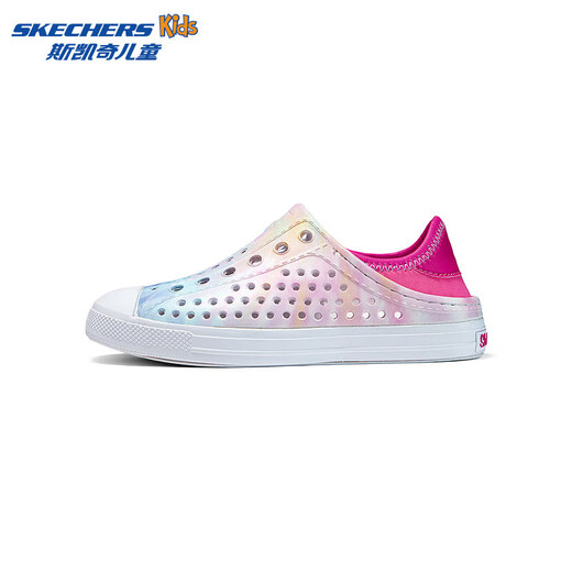 Skechers Skechers Children's Shoes Girls' Croc Shoes Beach Shoes Summer One-Piece Printed Breathable Children's Sandals 302114L Rainbow Light Pink/LTPK 27.5