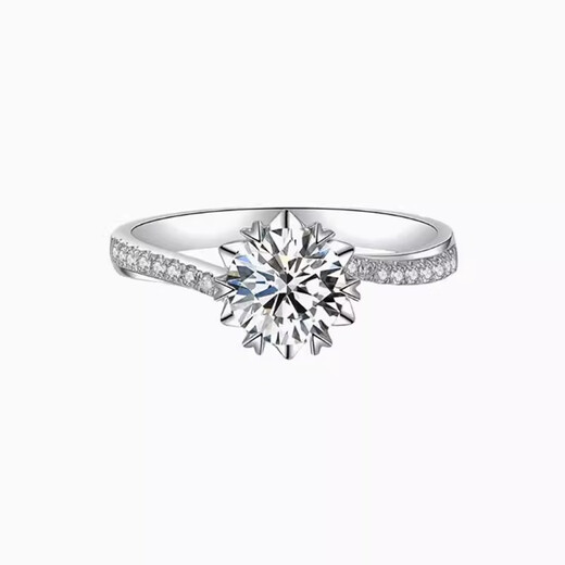 I Do platinum PT950 diamond ring 1 carat micro-paved snowflake twisted arm cultivated diamond proposal engagement wedding ring for girlfriend micro-paved snowflake twisted arm 1 carat diamond size 16