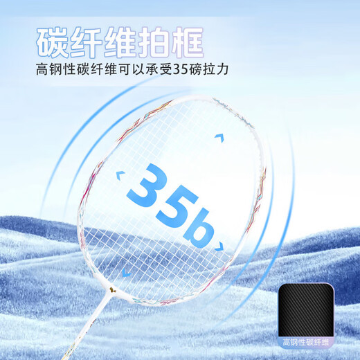 尤迪曼（yodiman）碳中王羽毛球拍单拍全碳素纤维超轻进攻型比赛级款高磅 4U 碳中王9900Pro流光白进攻型 22磅(小孩适用)