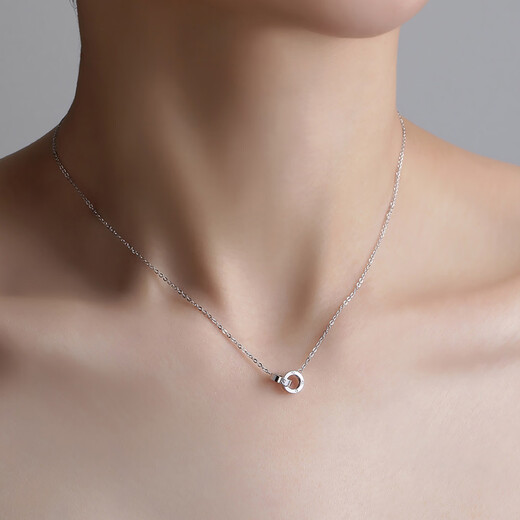 Ming brand jewelry platinum necklace Pt950 white gold concentric circle chain BFR0163 chain length about 41+3.5 cm, about 3.27 grams