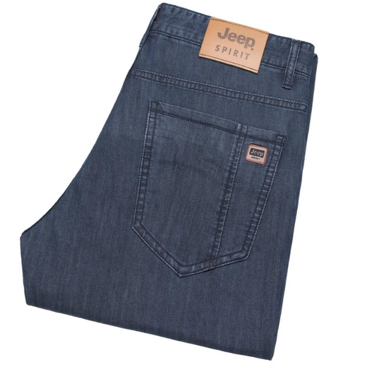 JEEP SPIRIT genuine Jeep high-end jeans for men mulberry silk summer thin loose straight high waist deep casual pants for men 723 Munich thin (mulberry silk) size 30 Waist circumference 2 feet 3 suitable for around 110-120 Jin [Jin equals 0.5 kg]