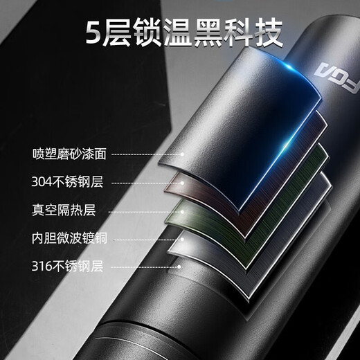 Fuguang Thermos Cup haut de gamme Hommes et femmes 316 Étudiant en acier inoxydable Thé portable grande capacité Eau Tasse du Nouvel An Personnalisation du cadeau Rose 480 ml