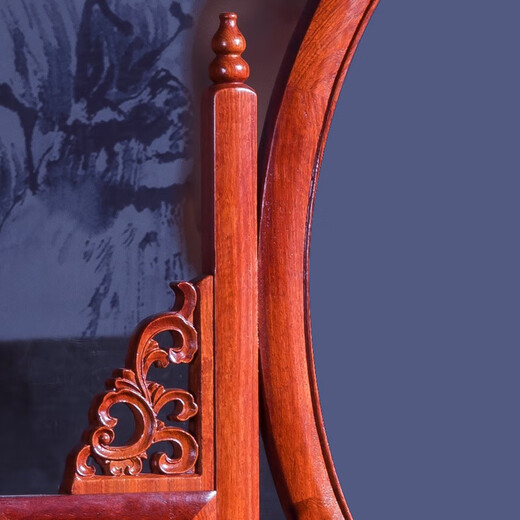 Good craftsman and good product, mahogany furniture, Burmese rosewood (scientific name: Big fruit rosewood), Chinese style dressing table solid wood with lockers and drawers dressing table combination, foreign flower dressing table + dressing stool combination