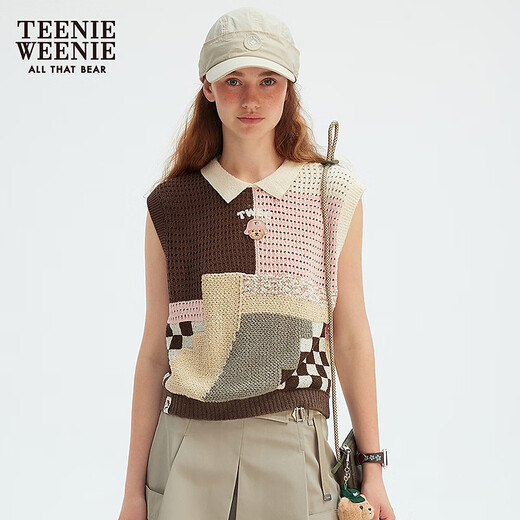 Teenie Weenie小熊女装毛衣2025夏季新款时髦新颖清爽舒适针织背心
