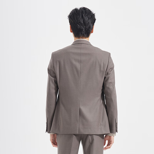 Lilang Youth Business Men's Wear 92.5% Sheep Wool Suit Men's Easy-Care Retro Suit Two-piece Set Brown (1SA) 175A