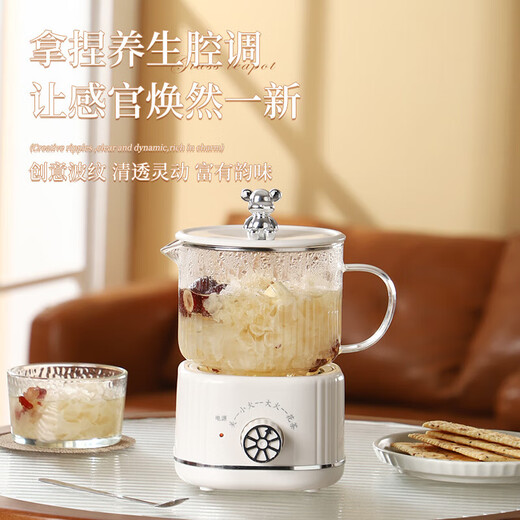 Health kettle, kettle, hot water kettle, thermostatic kettle, teapot, teapot, all-in-one, fully-glass, fully-automatic, small home, multi-functional office, large capacity, silver-plated 0.6L