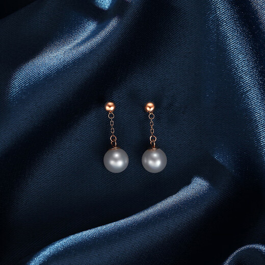 Chao Acer Rhythm 18K Gold Pearl Earrings for Women Rose Gold Color Gold Earrings for Mom and Girlfriend as Birthday Gifts One Pair