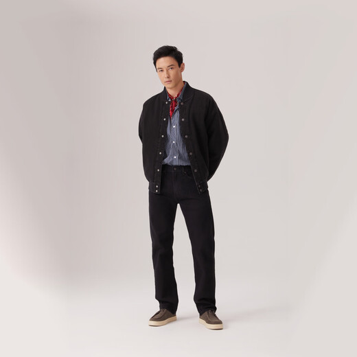 Levi's Levi's 25th autumn and winter new men's American 505 standard straight trendy casual denim trousers black 34 (32)