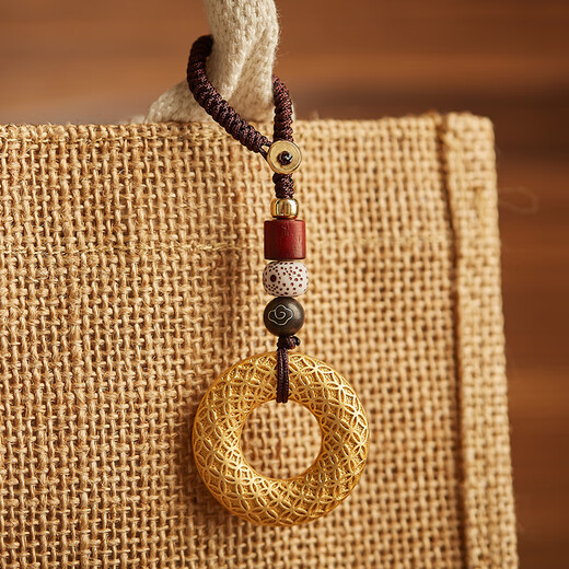 OIDSG Old Phoenix 999 pure brass sand gold plated safety buckle car keychain pendant gold color men and women New Year gift filigree safety buckle brass sand gold plated solid