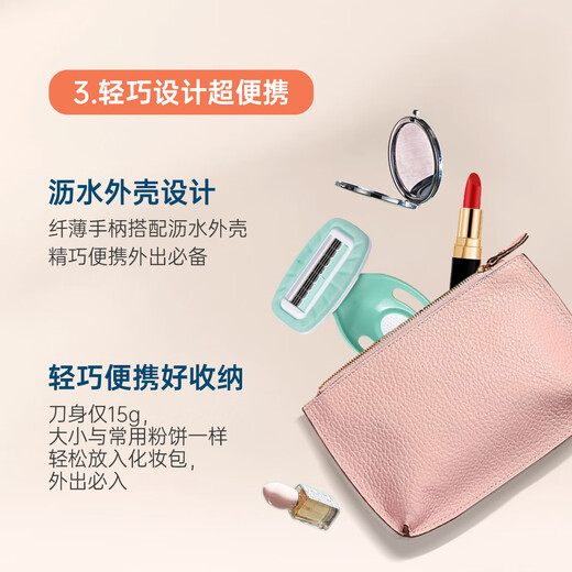 Schick women's small soap head body hair removal shaver 1 handle 1 blade for armpits and arms, compact and portable