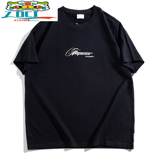 Zoci American Casual Locky groß in Kurzärärt-T-Shirt Herrenmodemarke Ins Fat Man Lose plus Fett plus großer runder Nacken halbärmelig A6627-Weiß 2xl (Empfohlen 140-160jin [Jin gleich 0,5 kg]))