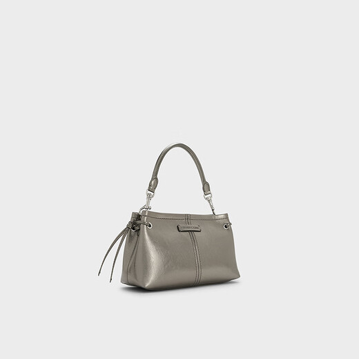 CHARLES/KEITH25 autumn new product retro simple handheld small square bag crossbody bag CK2-50671788 Pewter tin grey S