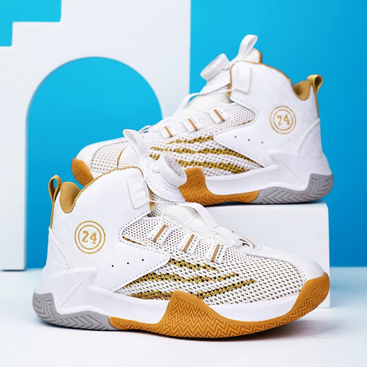 Hongxing Tong Ke Brand gebrochener Code Kobe Gedenkversion Basketballschuhe für Männer Teenager High-Top Air Cushion Non-Slip Atmable AJ Limited Edition 3527 Blue 35