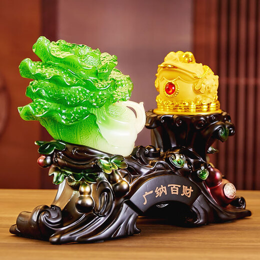 
Tongque Tianjiao Dacai Jinchan Qiang ornaments Xindian Company Office Opening Daji Gift High-end Gift Housewarming Gift Green Jade Color B Style